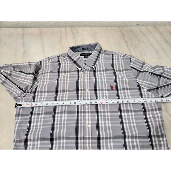 U.S. Polo Assn Men's Stretch Button Down Casual Long Sleeve Plaid Shirt Size XXL - Picture 4 of 11